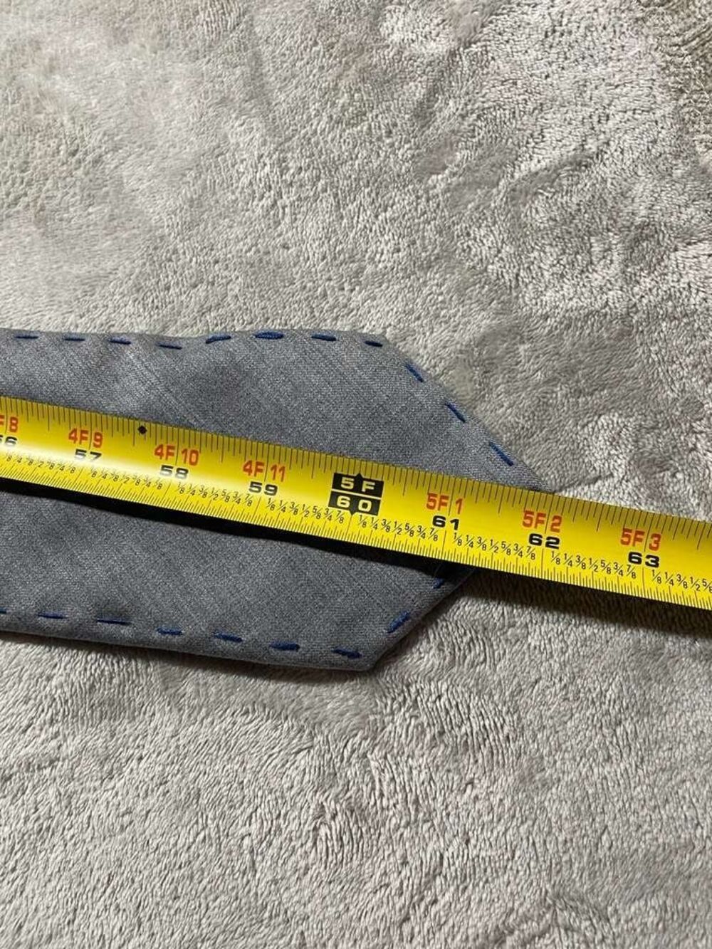 Angelo Galasso Laine Wool Neck Tie Men's Gray Made in Italy - Picture 8 of 9